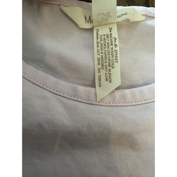 Matilda Jane Light Pink Puff Sleeve Shirred Layering Shirt Size 10 Ruched Top - Picture 3 of 6